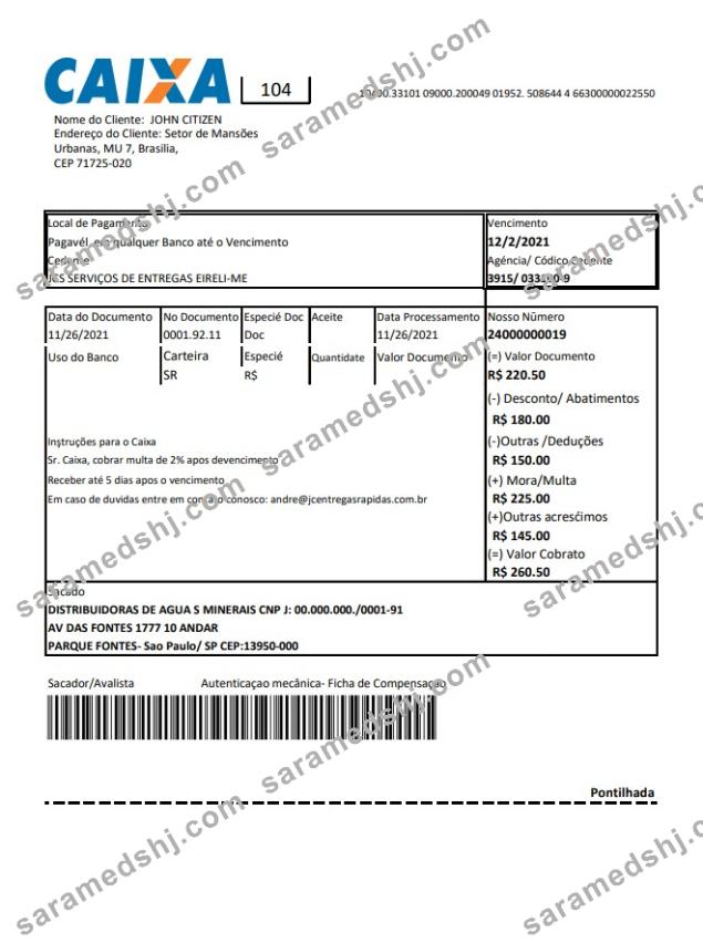 Brazil Caixa bank statement easy to fill template in Excel and PDF format